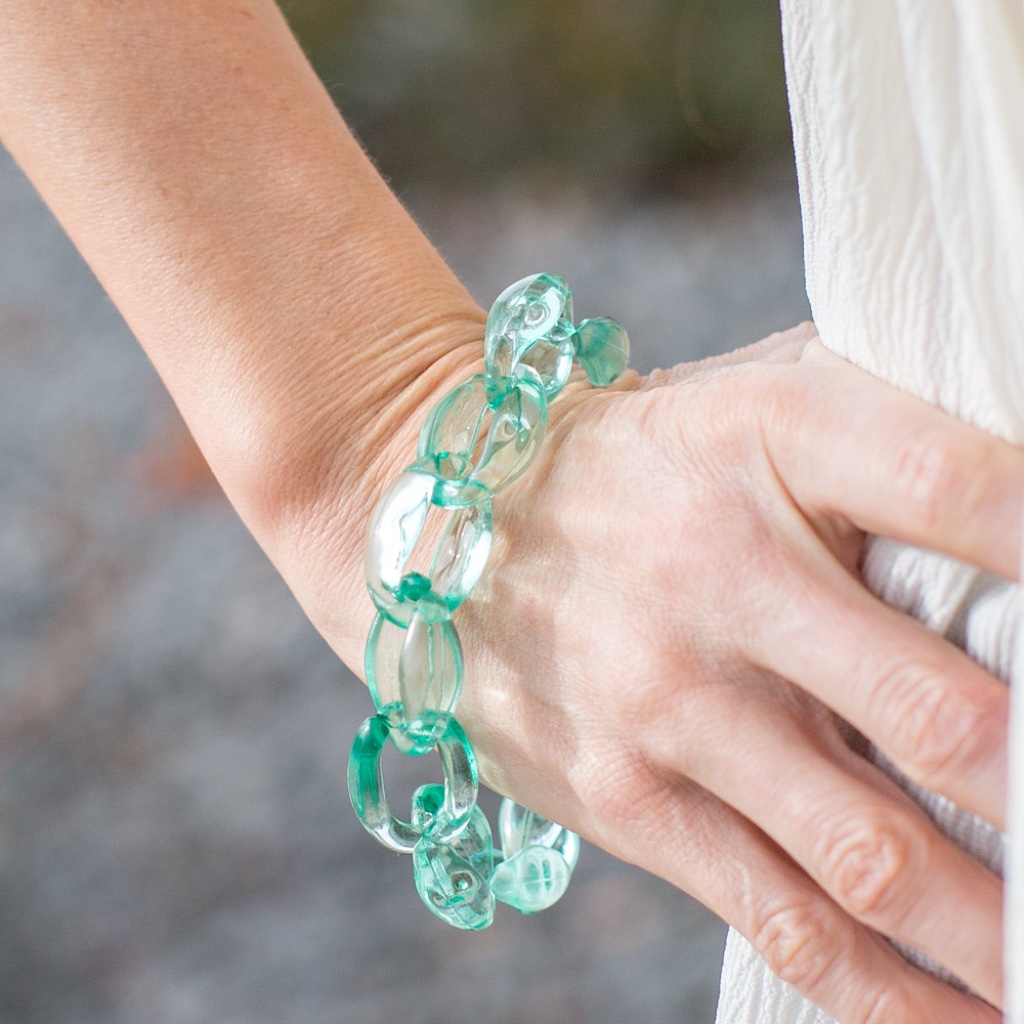 Ice Ice Baby  Green Acrylic Bracelet Jewelry